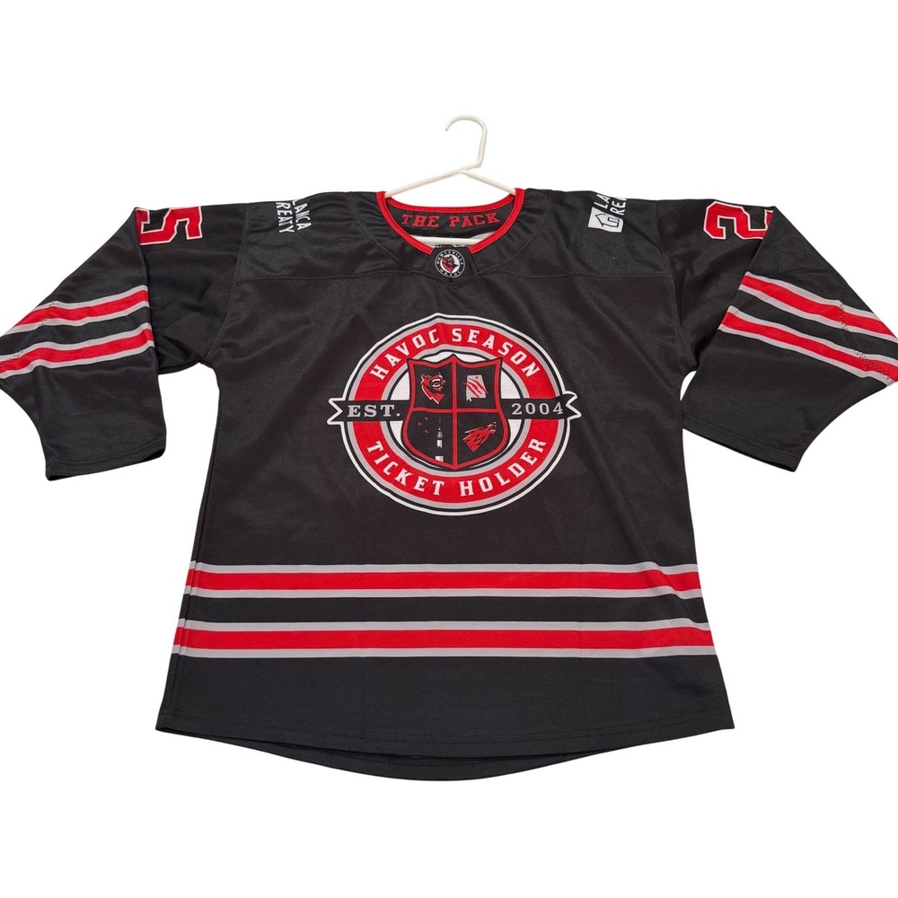 Huntsville Havoc SPHL Hockey Jersey Y2K Vintage Black Red Mens Size 48